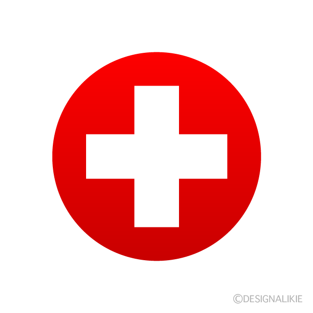 スイス国旗 円形 の無料イラスト素材 イラストイメージ