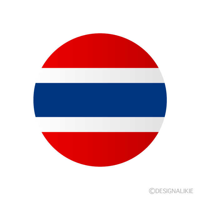 タイ国旗 円形 イラストのフリー素材 イラストイメージ