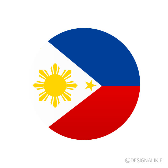 フィリピン国旗 円形 イラストのフリー素材 イラストイメージ