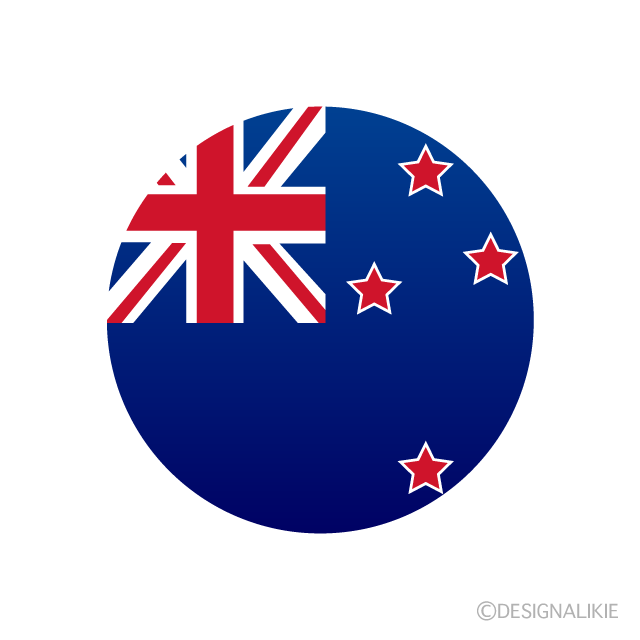 ニュージーランド国旗 円形 イラストのフリー素材 イラストイメージ