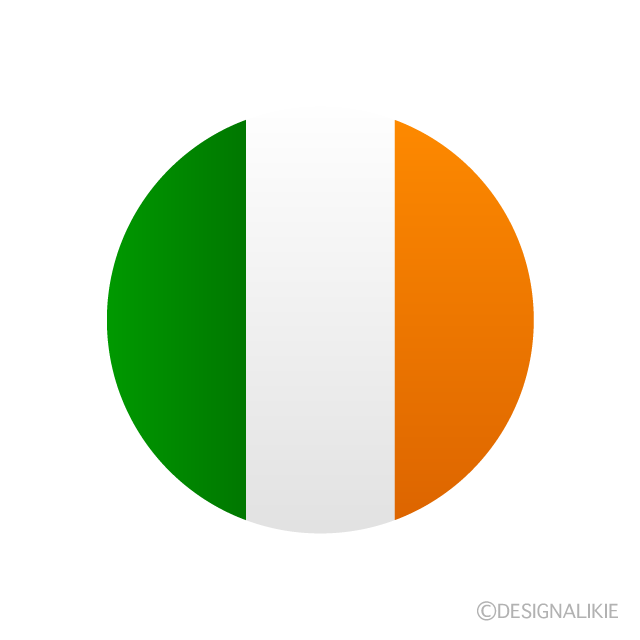 アイルランド国旗 円形 の無料イラスト素材 イラストイメージ