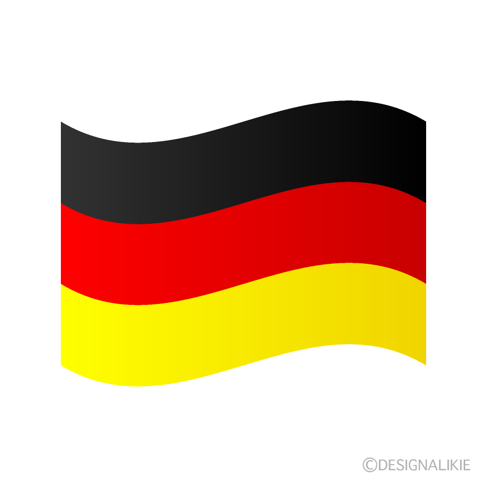 たなびくドイツ国旗の無料イラスト素材 イラストイメージ