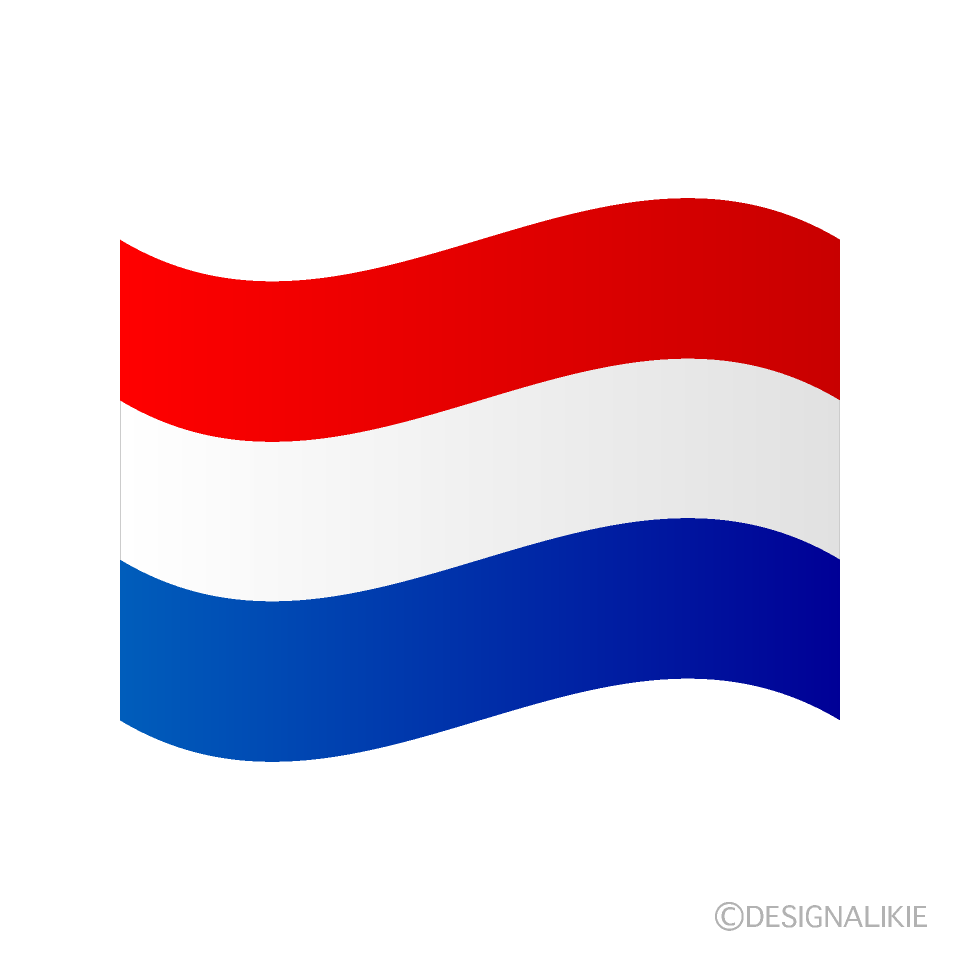 たなびくオランダ国旗の無料イラスト素材 イラストイメージ