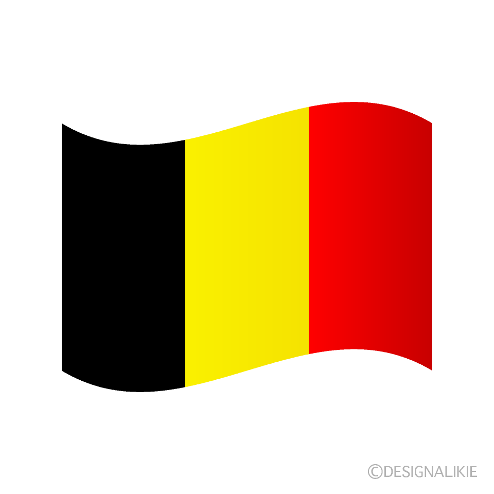 たなびくベルギー国旗の無料イラスト素材 イラストイメージ