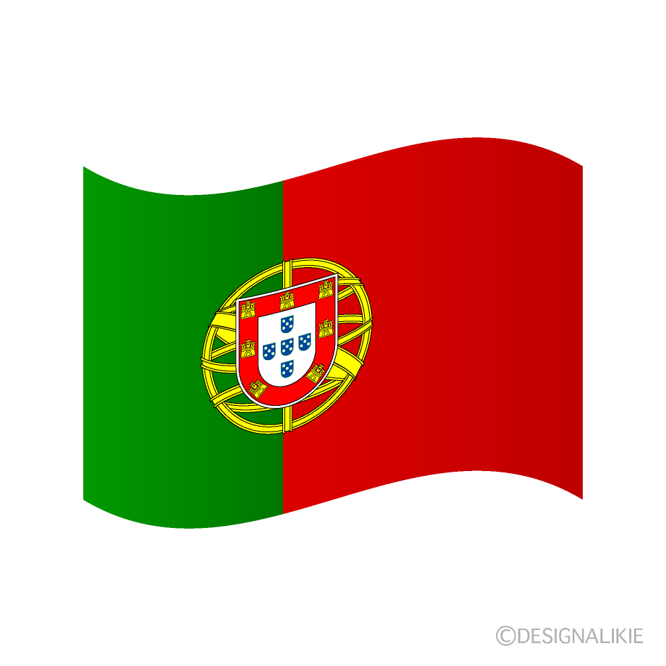 たなびくポルトガル国旗