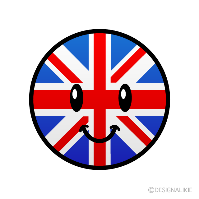 可愛いイギリス国旗キャライラストのフリー素材 イラストイメージ