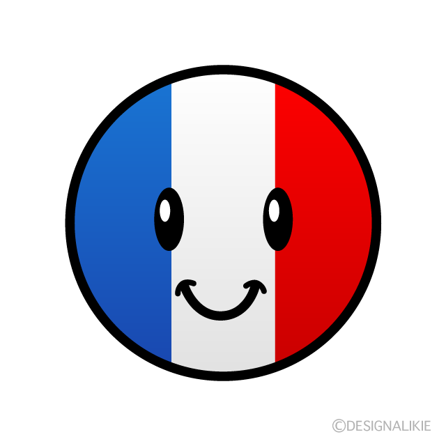 可愛いフランス国旗キャラの無料イラスト素材 イラストイメージ