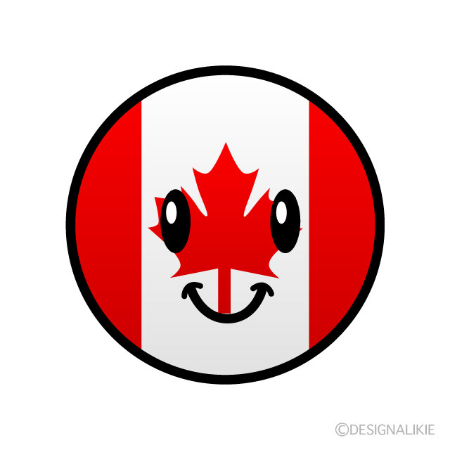 可愛いカナダ国旗キャライラストのフリー素材 イラストイメージ