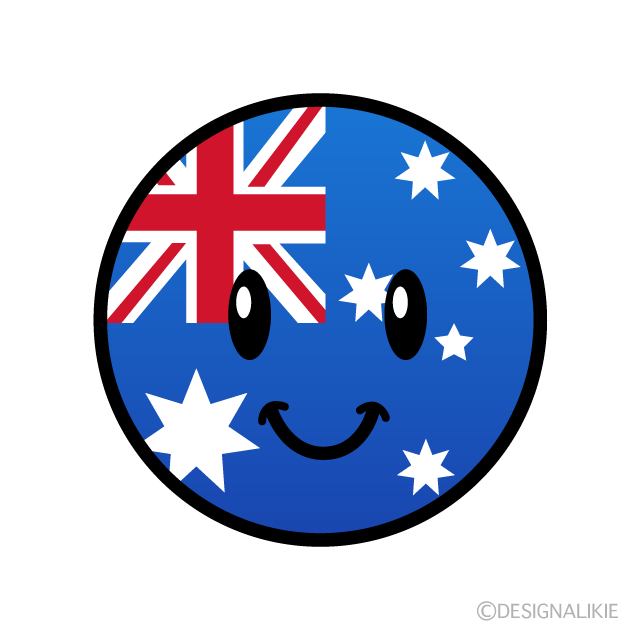 可愛いオーストラリア国旗キャラの無料イラスト素材 イラストイメージ