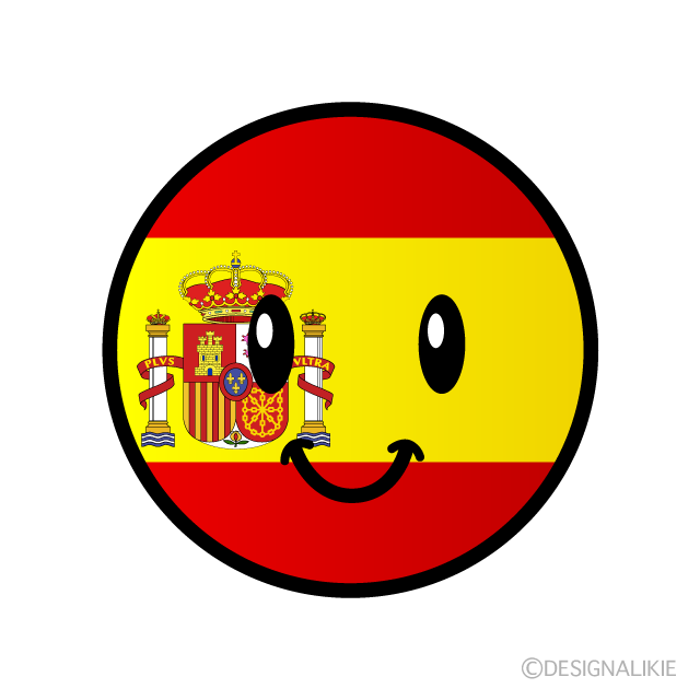 可愛いスペイン国旗キャライラストのフリー素材 イラストイメージ