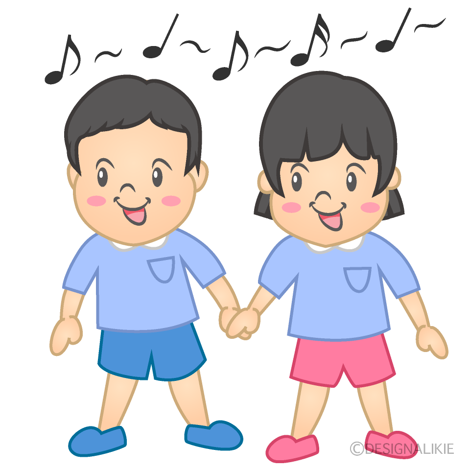 歌を歌う園児の無料イラスト素材 イラストイメージ