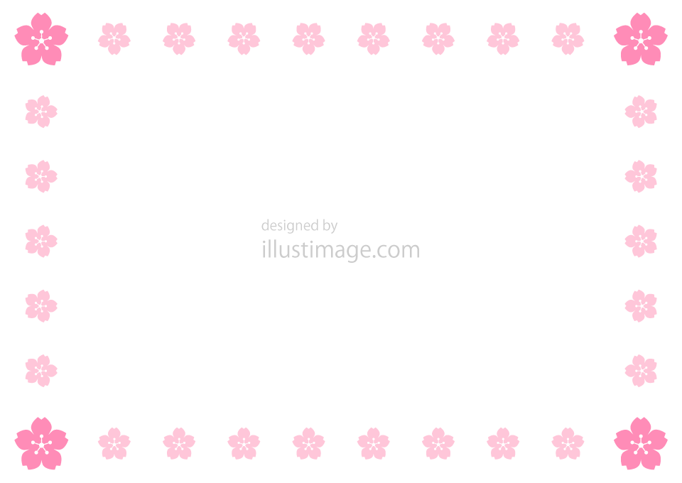 桜の花フレームイラストのフリー素材 イラストイメージ