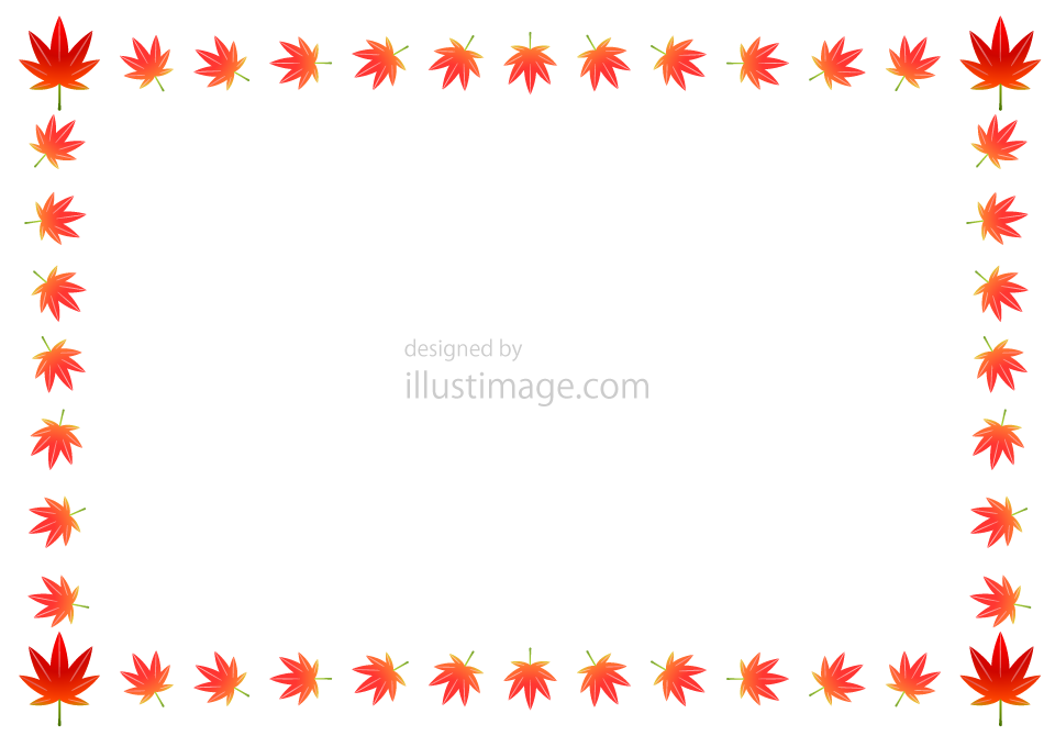 紅葉の枠イラストのフリー素材 イラストイメージ