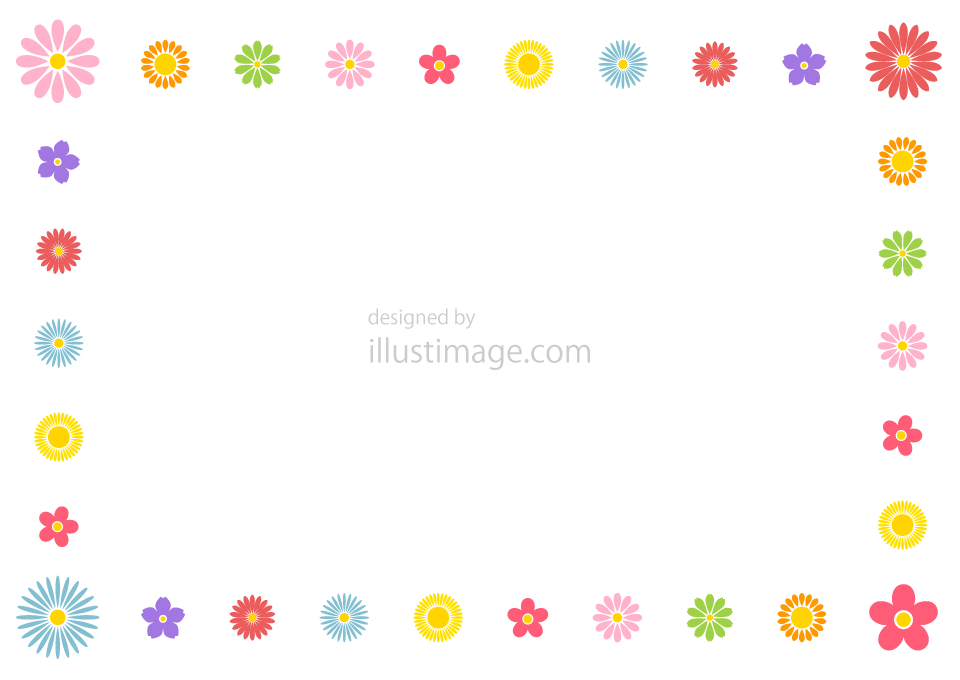 可愛い花の枠の無料イラスト素材 イラストイメージ