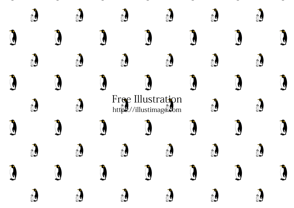ペンギン親子の壁紙イラストのフリー素材 イラストイメージ