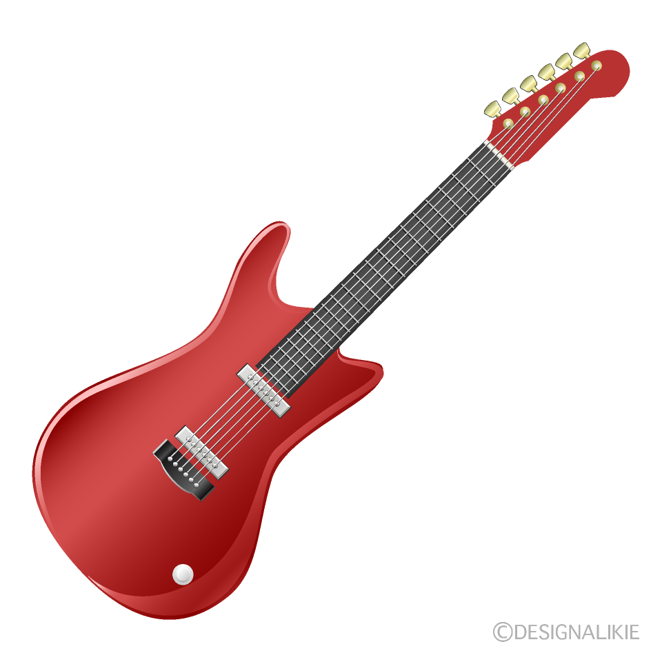 赤色エレキギターイラストのフリー素材 イラストイメージ