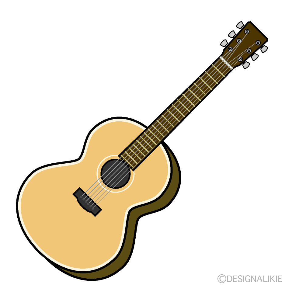 シンプルなギターイラストのフリー素材 イラストイメージ
