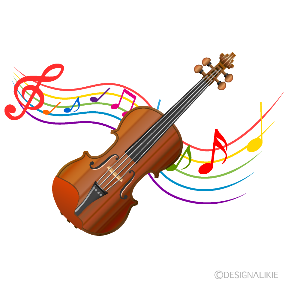 無料のバイオリンの音楽イラストフリー素材