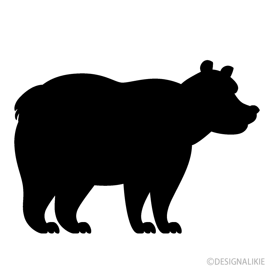 シンプルな熊シルエットイラストのフリー素材 イラストイメージ