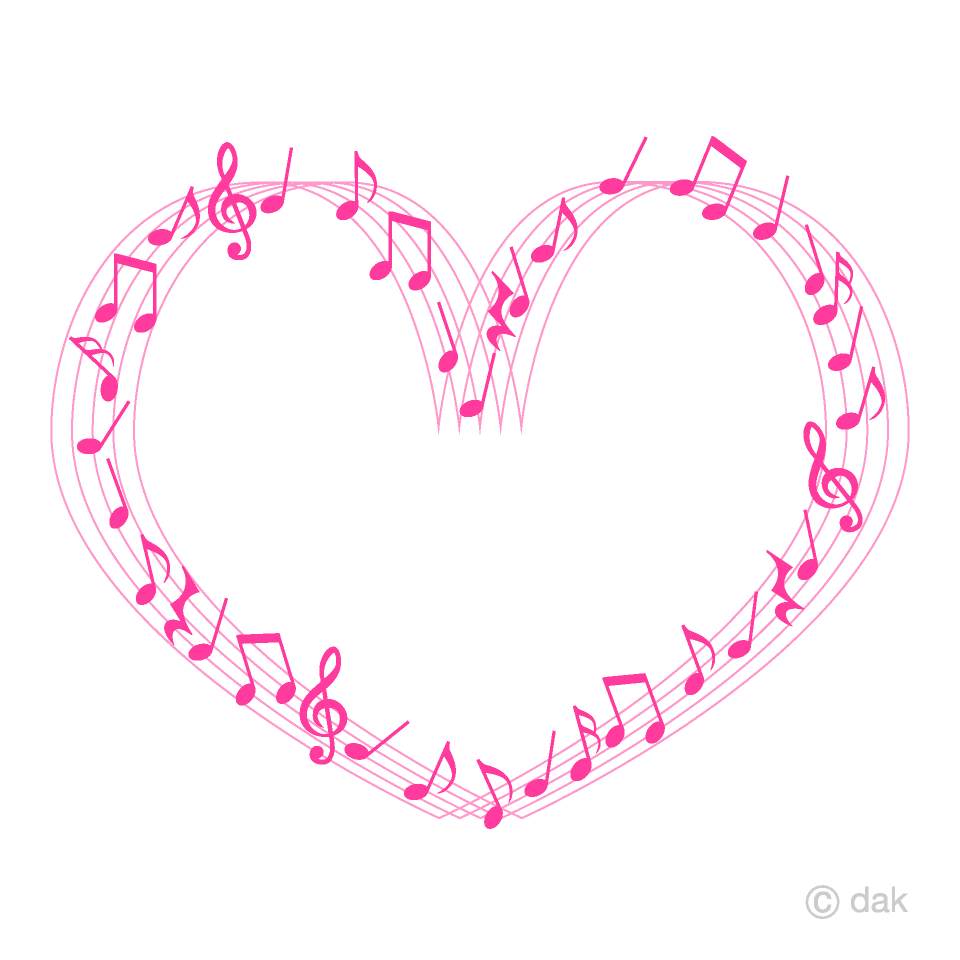 ピンクハート型の楽譜