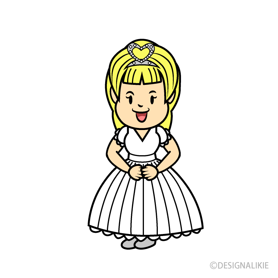 白ドレスのお姫様イラストのフリー素材｜イラストイメージ