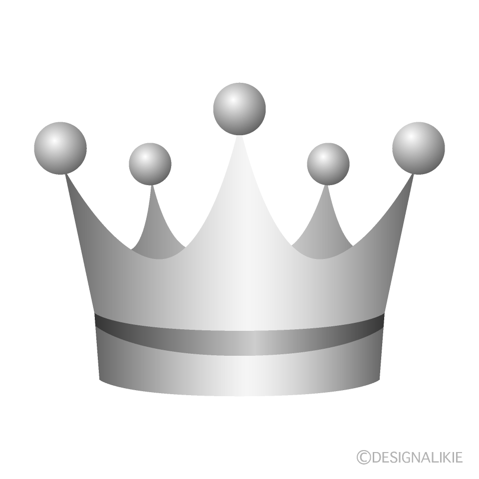 銀色の王冠の無料イラスト素材 イラストイメージ