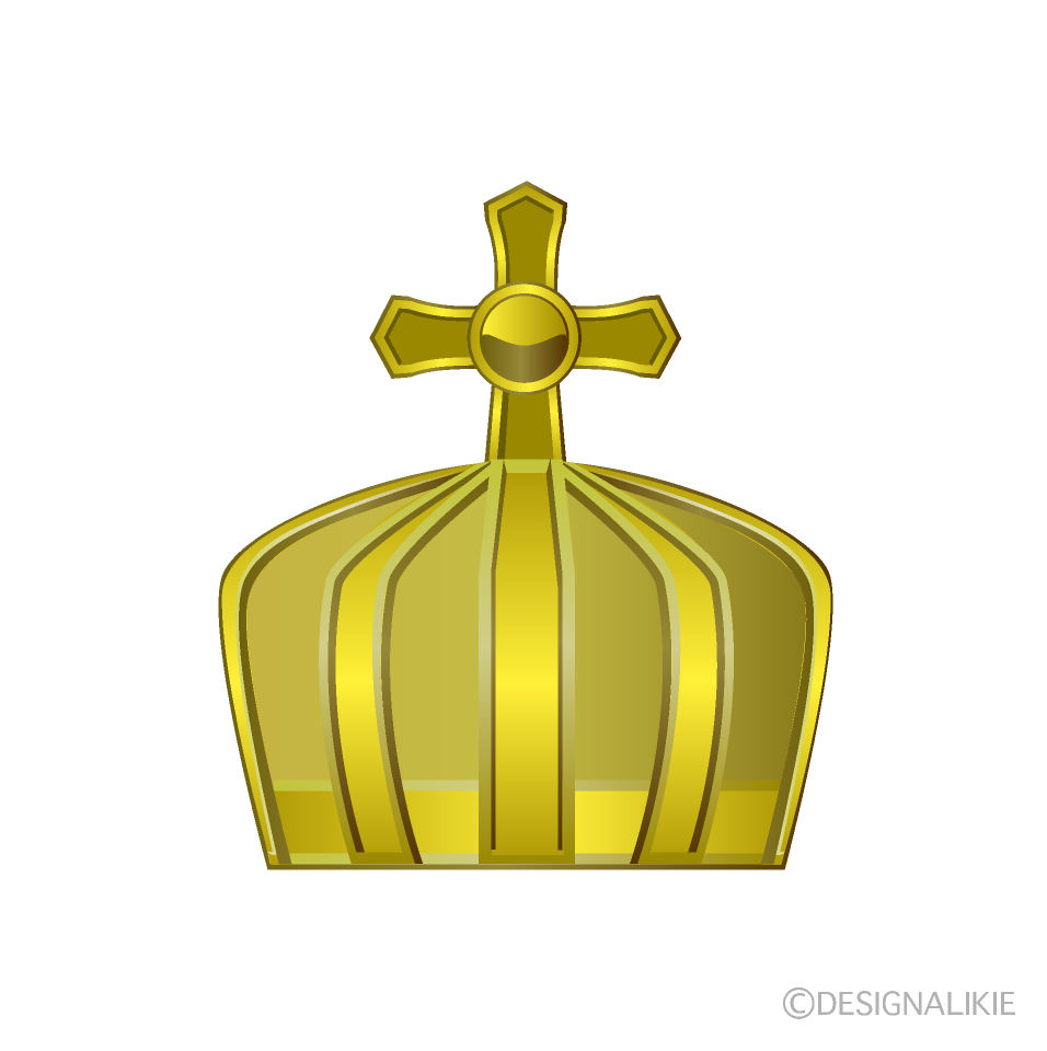 純金の王様王冠の無料イラスト素材 イラストイメージ