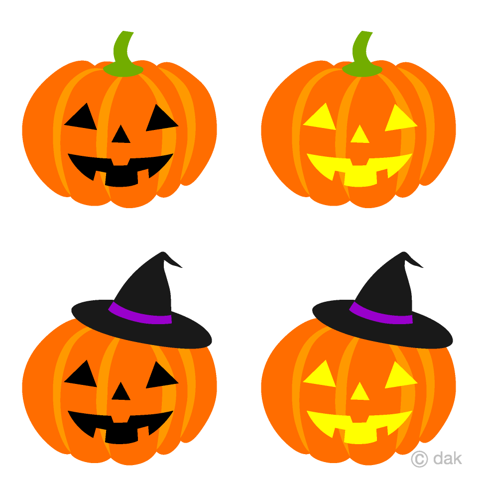 魔女帽子とハロウィンかぼちゃ４種