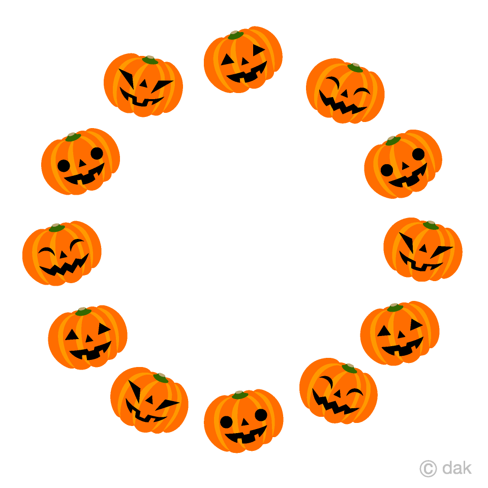 愉快なハロウィンかぼちゃサークル