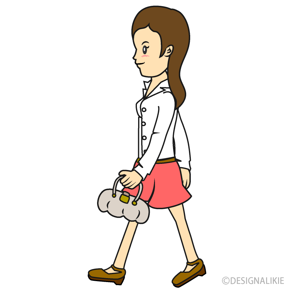 街を歩く女性の無料イラスト素材 イラストイメージ