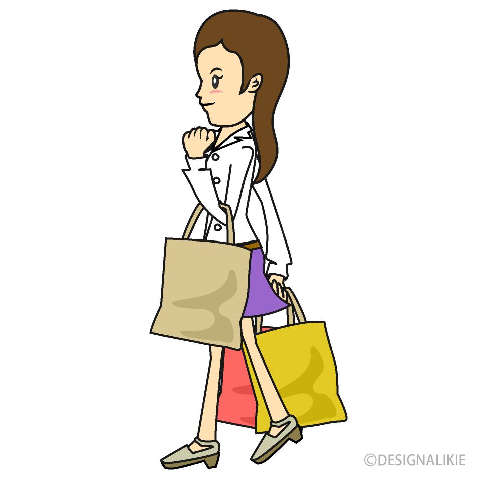 ショッピングする女性の無料イラスト素材 イラストイメージ