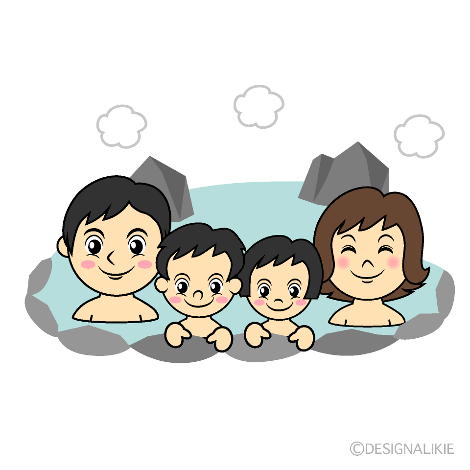 家族風呂イラストのフリー素材 イラストイメージ