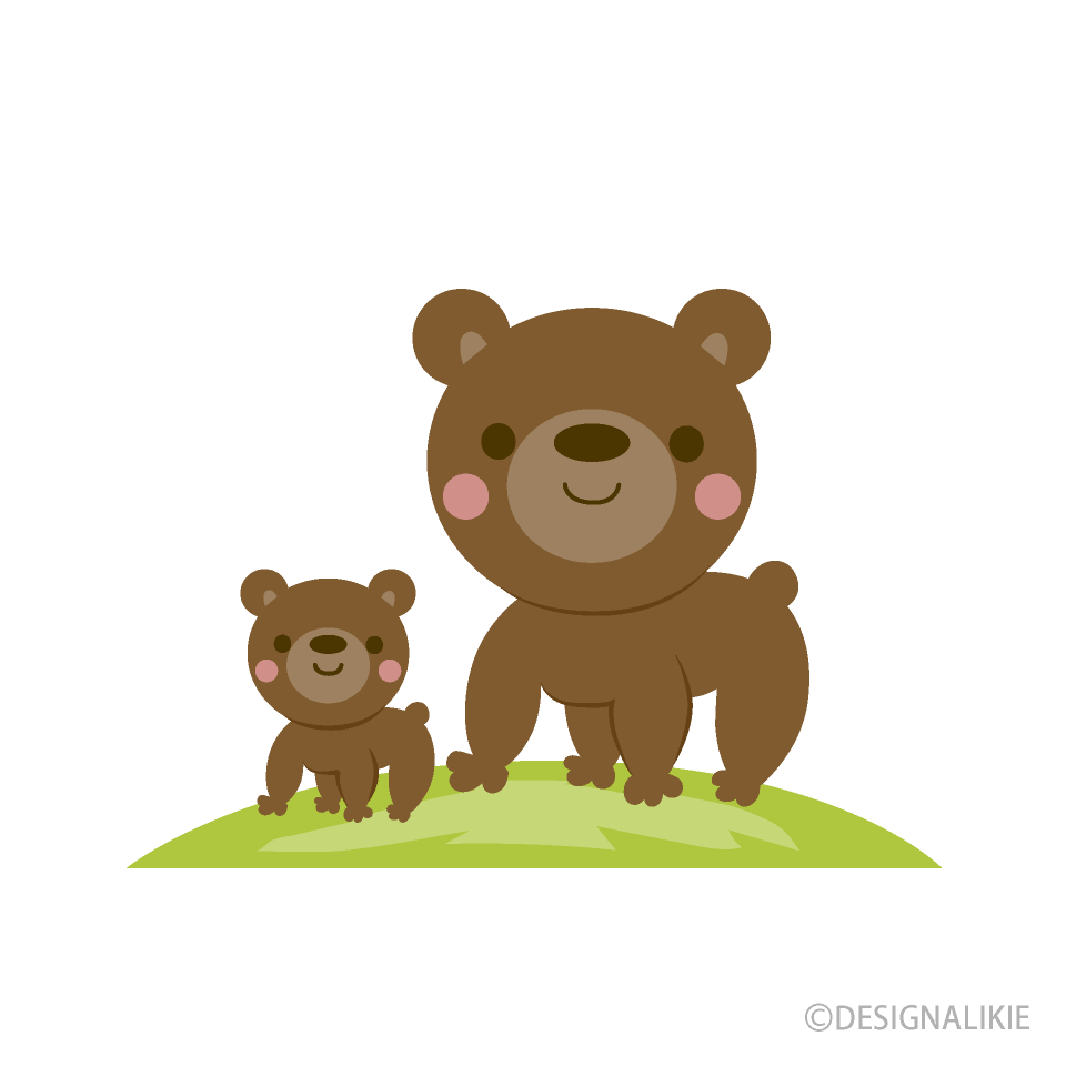 熊の親子の無料イラスト素材 イラストイメージ