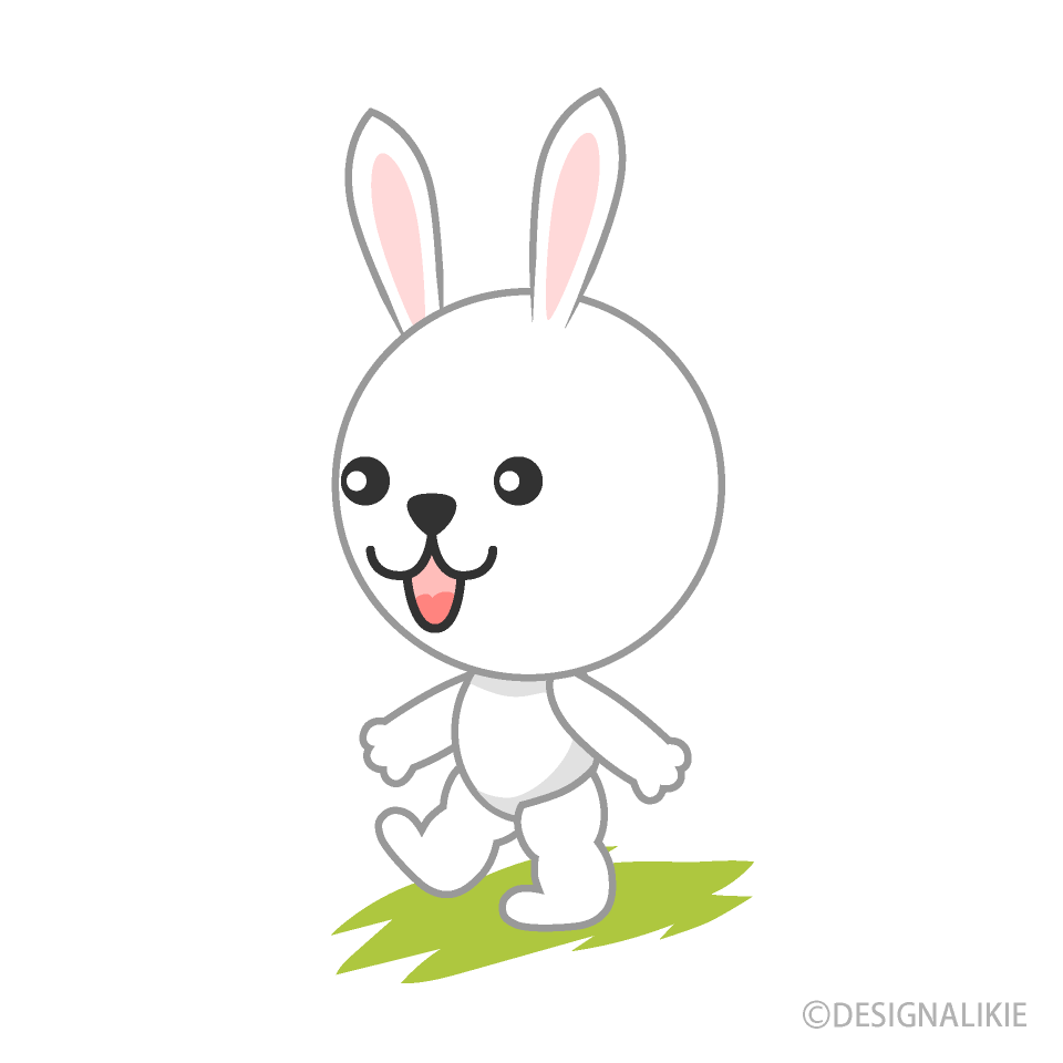 歩くウサギの無料イラスト素材 イラストイメージ