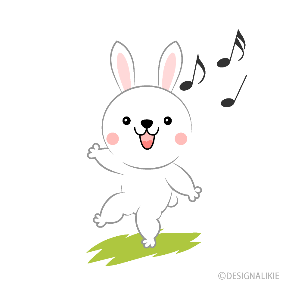 踊るウサギの無料イラスト素材 イラストイメージ