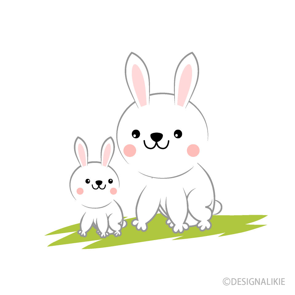 親子のウサギの無料イラスト素材 イラストイメージ