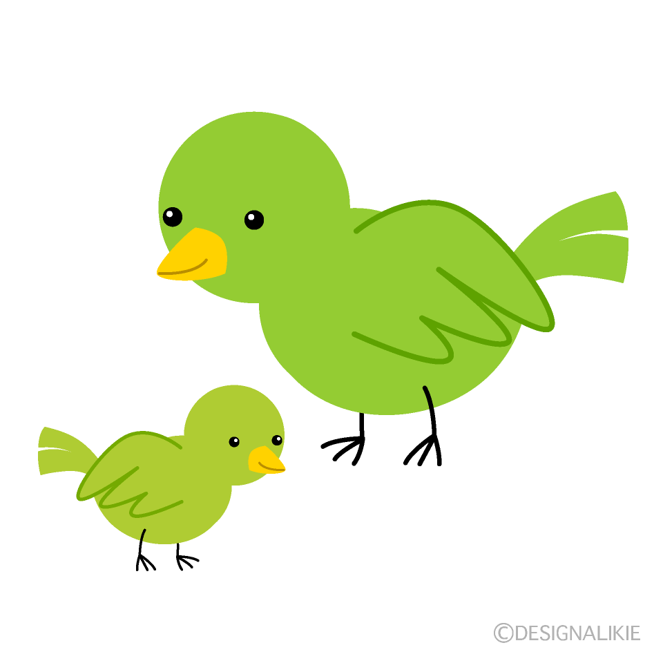 小鳥の親子の無料イラスト素材 イラストイメージ