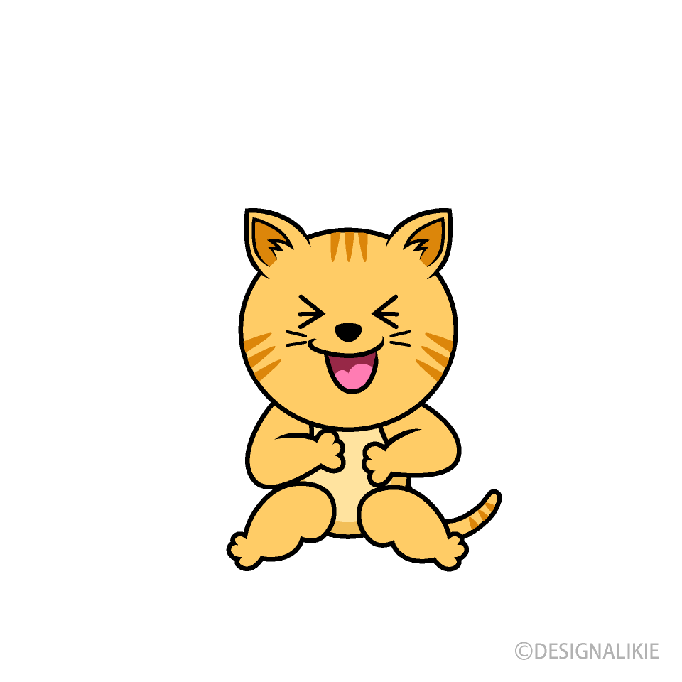 笑うトラ猫キャラの無料イラスト素材 イラストイメージ