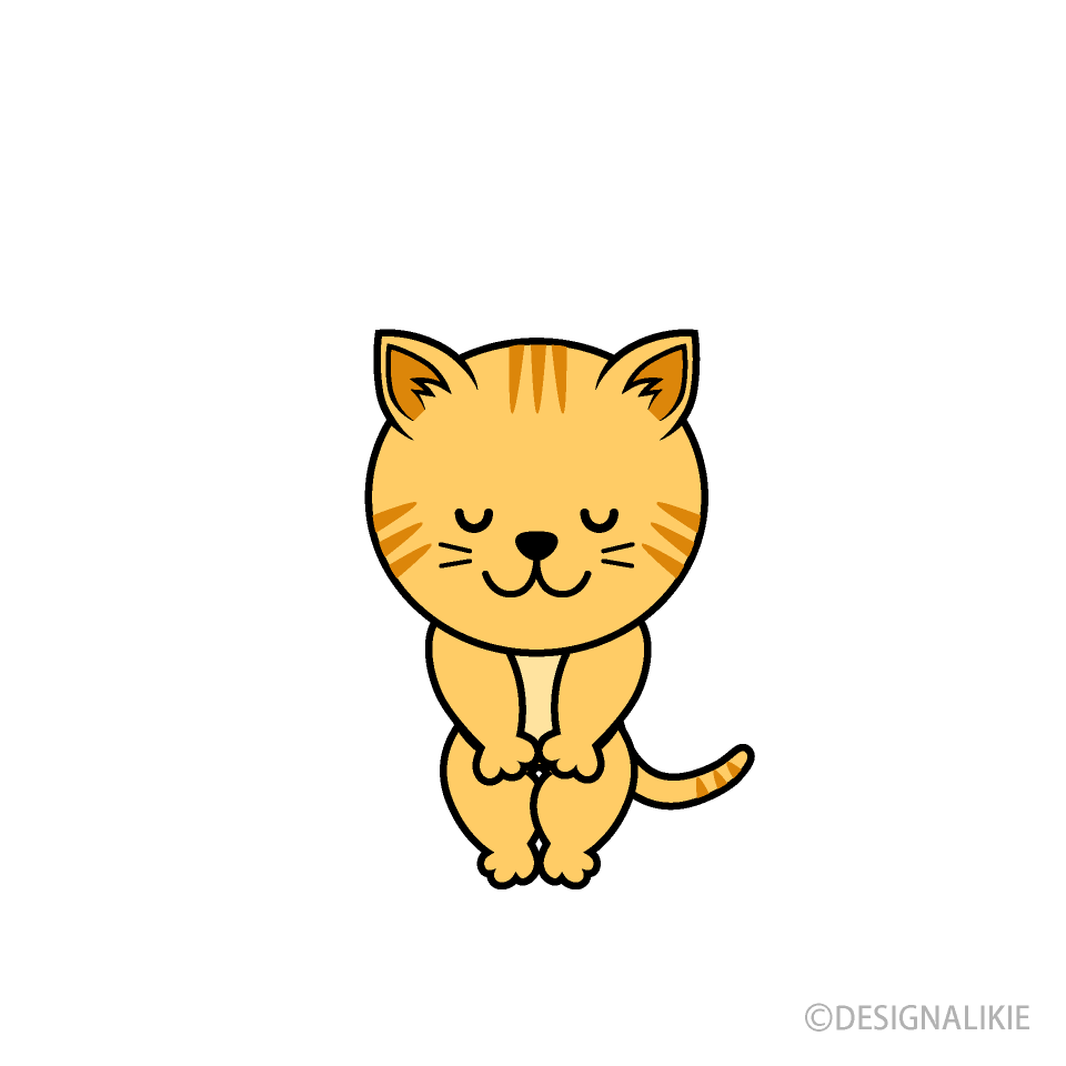 お辞儀するトラ猫キャライラストのフリー素材 イラストイメージ