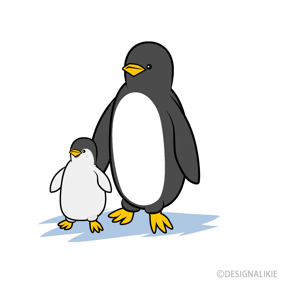 親子のペンギンイラストのフリー素材 イラストイメージ