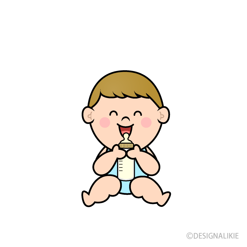 ミルクを飲む幼児の男の子