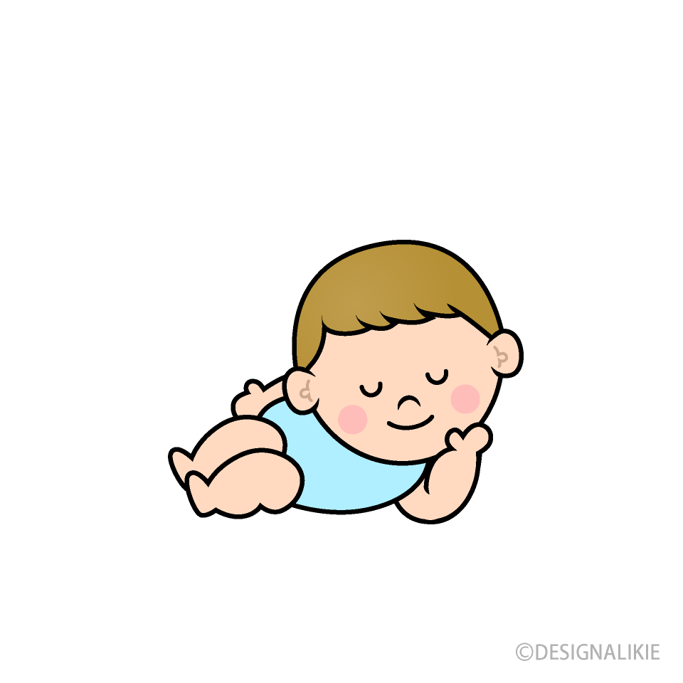 居眠りする幼児の男の子イラストのフリー素材 イラストイメージ