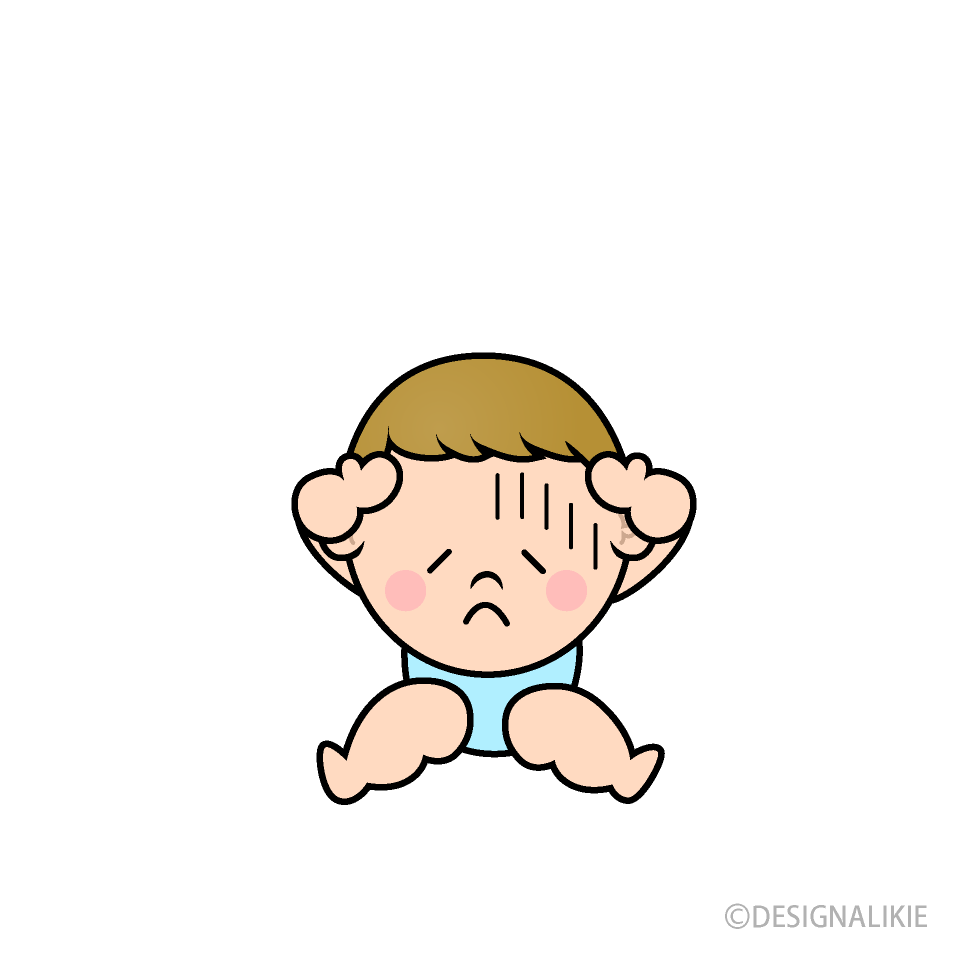 落ち込む幼児の男の子イラストのフリー素材 イラストイメージ