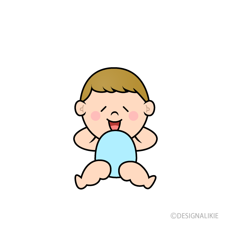 お腹いっぱいの幼児の男の子イラストのフリー素材 イラストイメージ