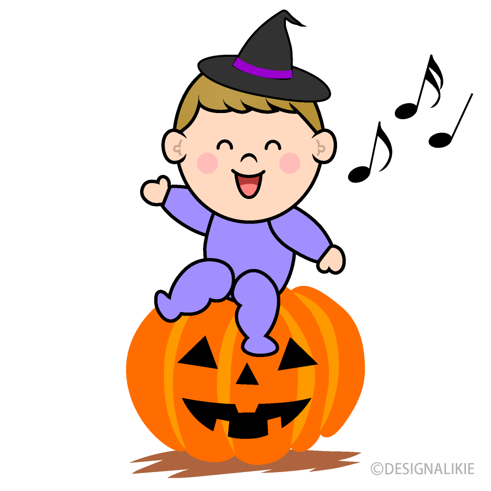 ハロウィンかぼちゃと幼児の男の子