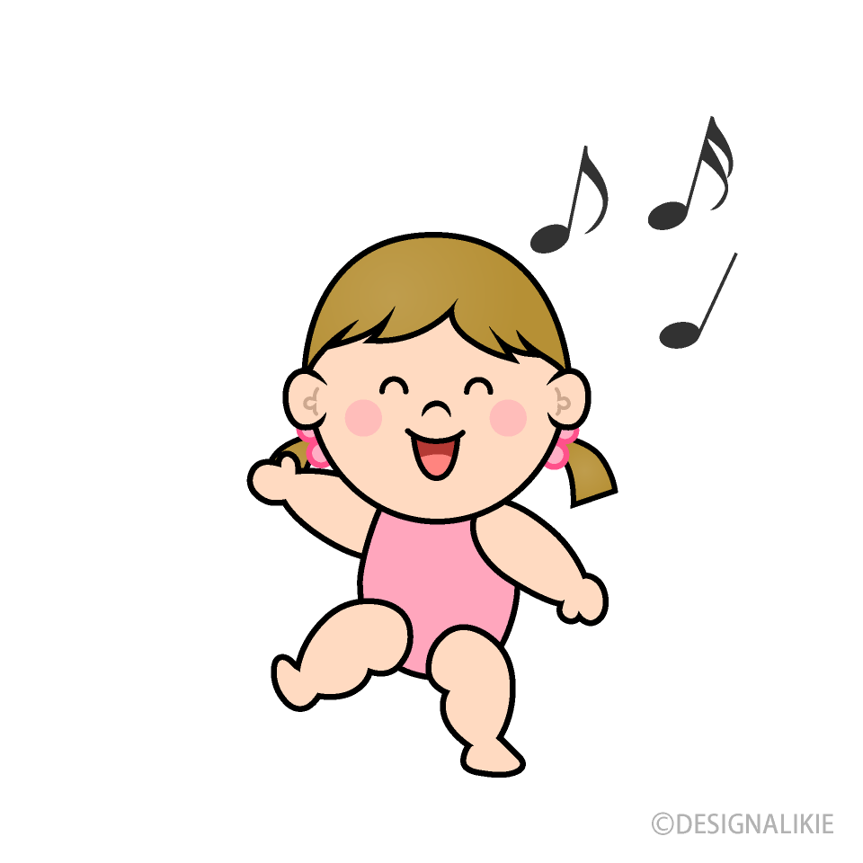 踊る幼児の女の子の無料イラスト素材 イラストイメージ