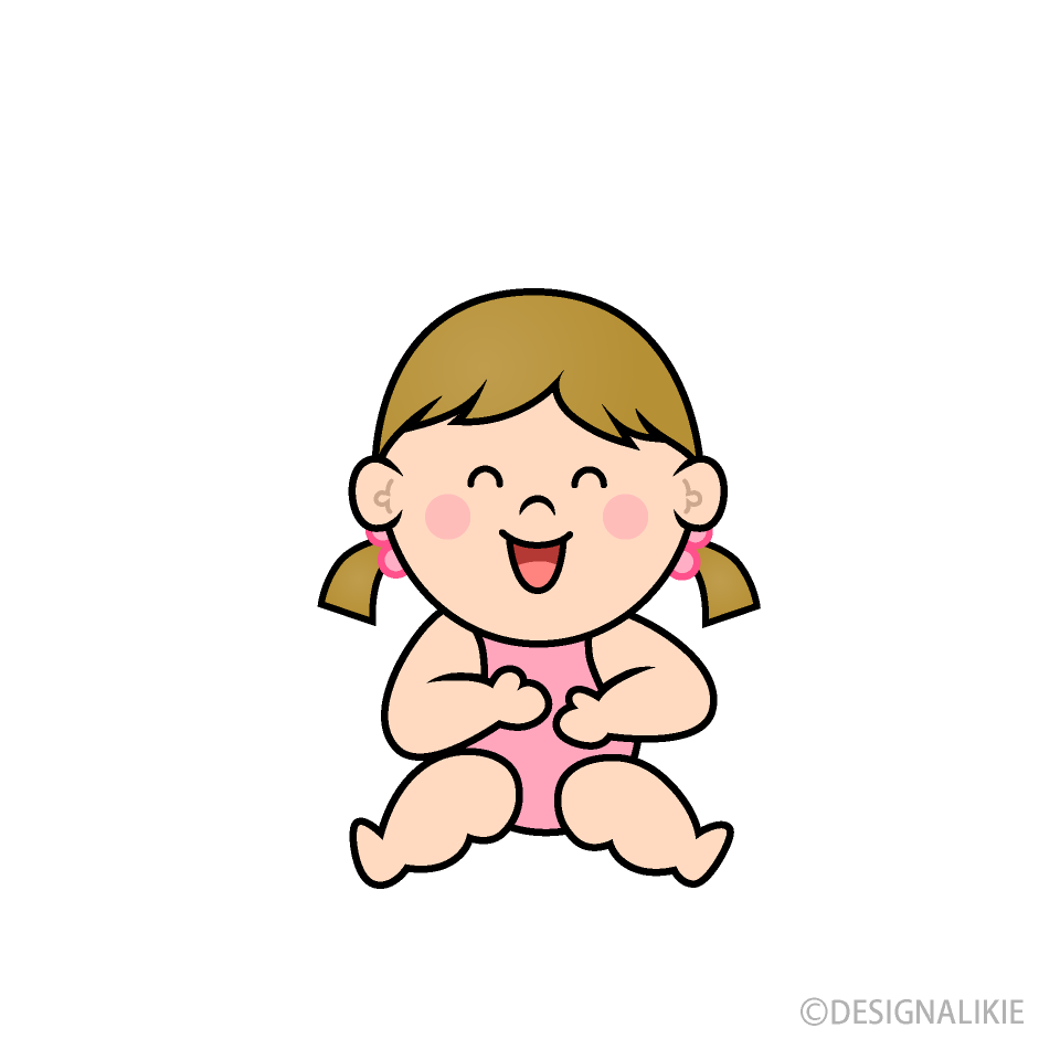 笑う幼児の女の子の無料イラスト素材 イラストイメージ