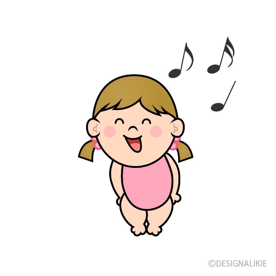 歌う幼児の女の子イラストのフリー素材 イラストイメージ