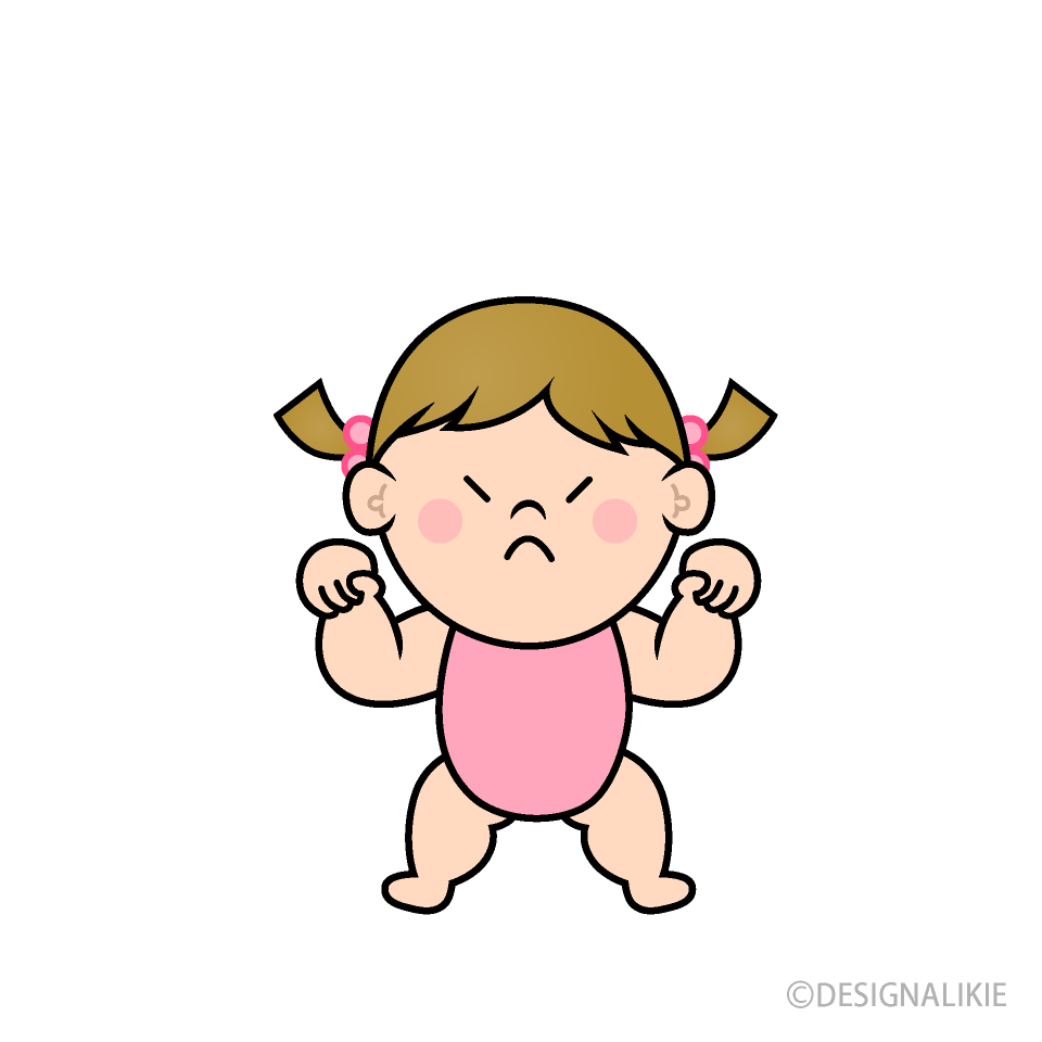 怒る幼児の女の子の無料イラスト素材 イラストイメージ