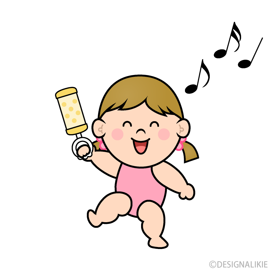 ダンスする幼児の女の子イラストのフリー素材 イラストイメージ